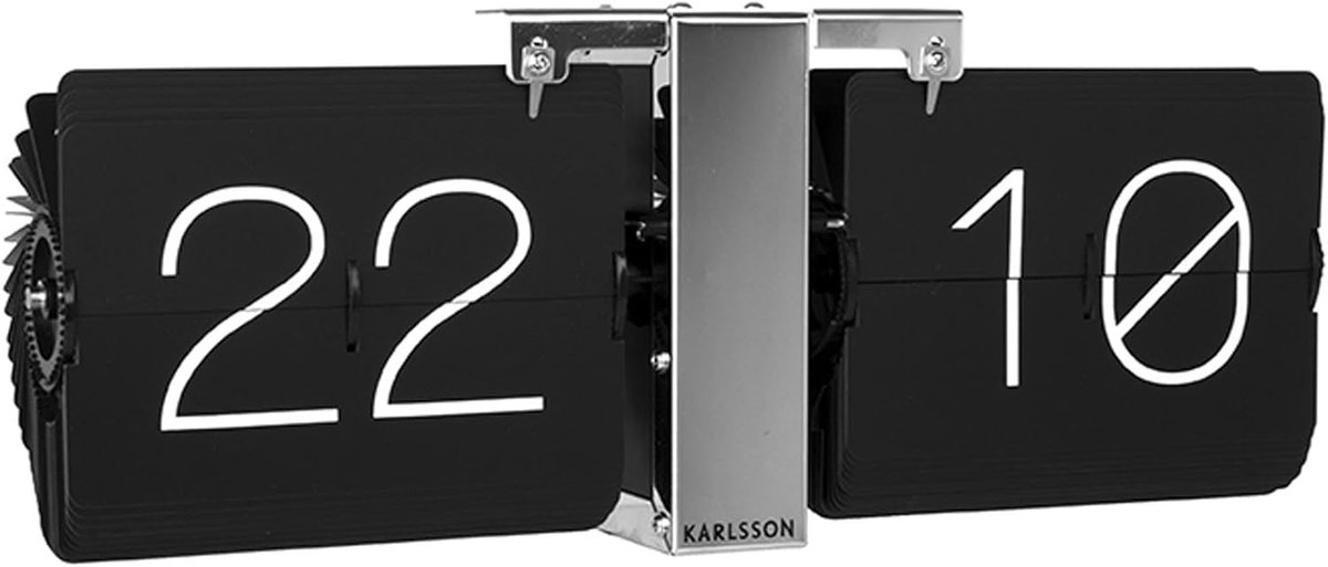 Flip horloge No Case - zwart - verchroomd - 1 stuk - zwart - metaal - 8,5 x 36 x 14 cm