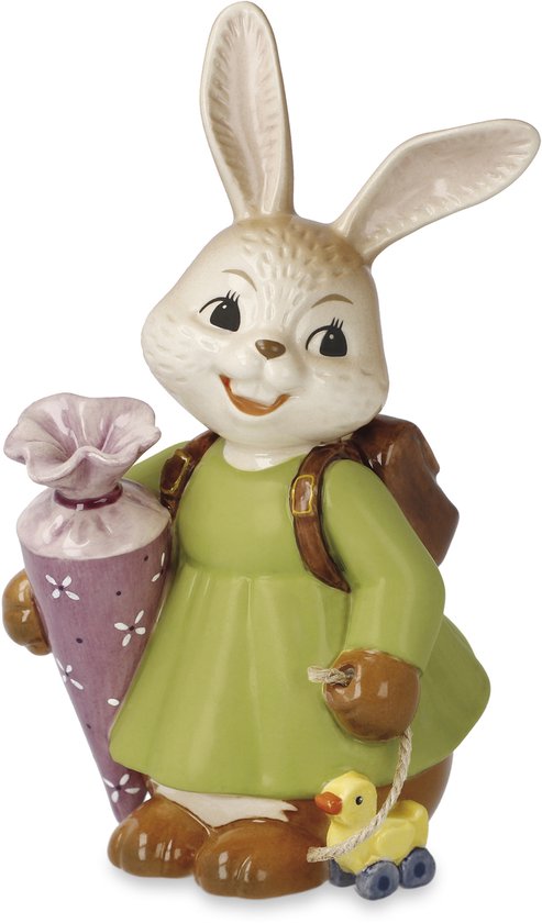 Goebel - Pasen | Statue décorative Haas Premier jour d'école | Poterie - 12cm - Lapin de Pâques