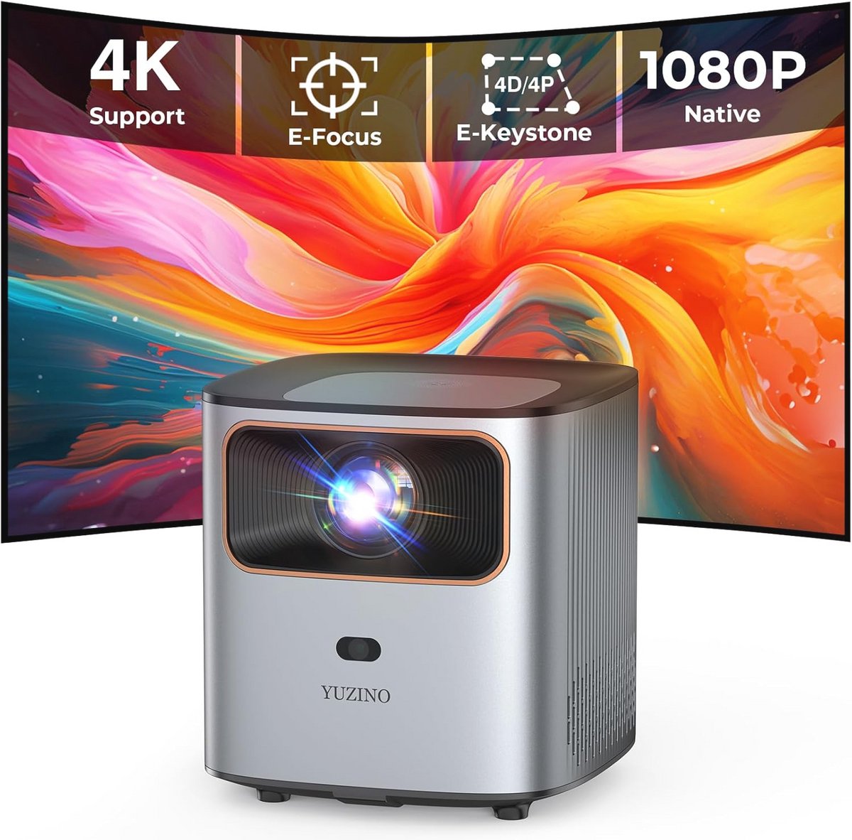 Draagbare 4K Projector met WiFi en Bluetooth - Mini Beamer voor Thuisbioscoop en Buiten