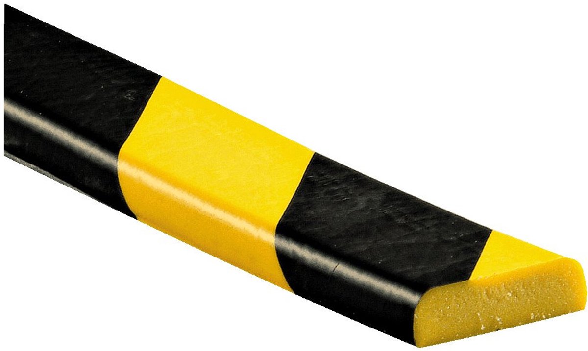 Knuffi stootrand type F vlakprofiel lengte 5 m Geel, zwart