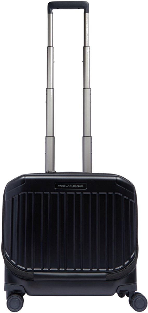 Piquadro Laptoptrolley / Businesstrolley - 15.6 inch - Leer - PQ Light - Zwart