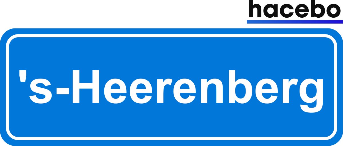 Hacebo - Plaatsnaam Sticker - 29x10 CM - 's-Heerenberg sticker - Verkeersborden sticker - grappige cadeaus - 's-Heerenberg
