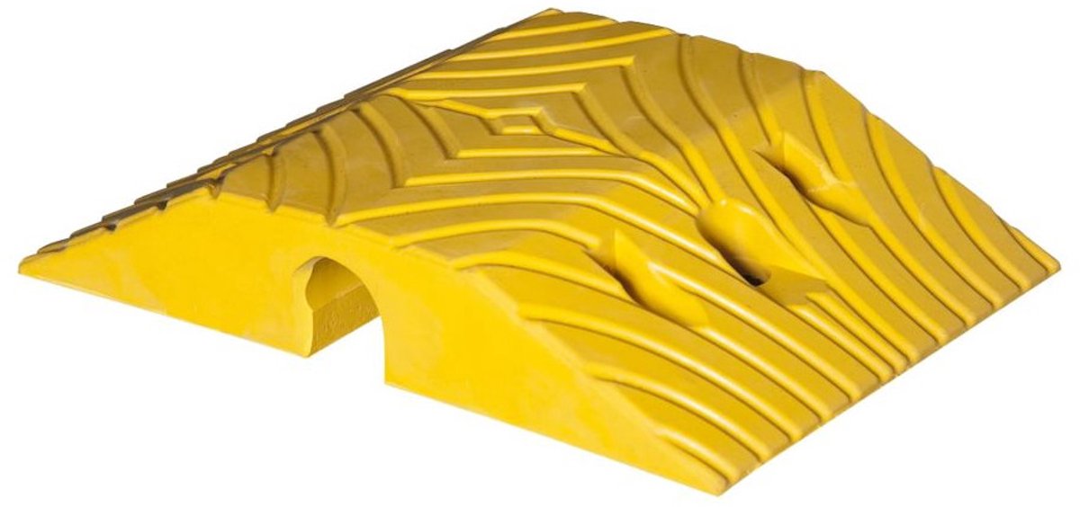 Middenstuk TOPSTOP verkeersdrempel - rubber Geel 50 mm