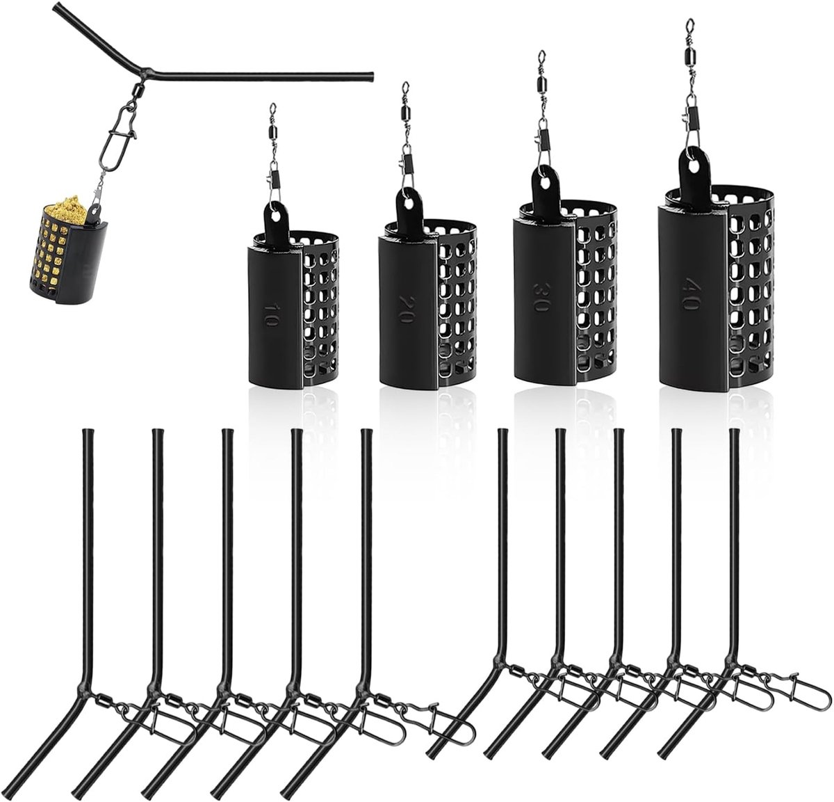Voedermand set - Hengelaccessoires voor vissen - 14 stuks