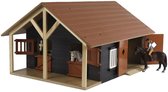 Bois d'écurie pour chevaux avec 2 boxes et rangement 51x40.5x27