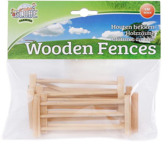 Kids Globe Houten Hekken 1:32, 6st.
