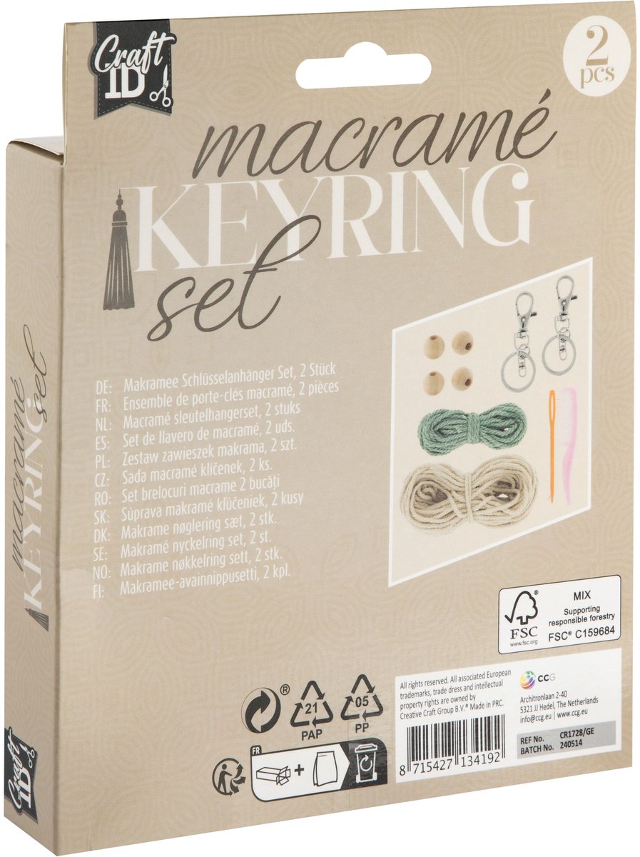 Macramé Sleutelhangers en Tashangers Set 4pcs - DIY Pakket - Macramé voor beginners en gevorderden — afbeelding 4