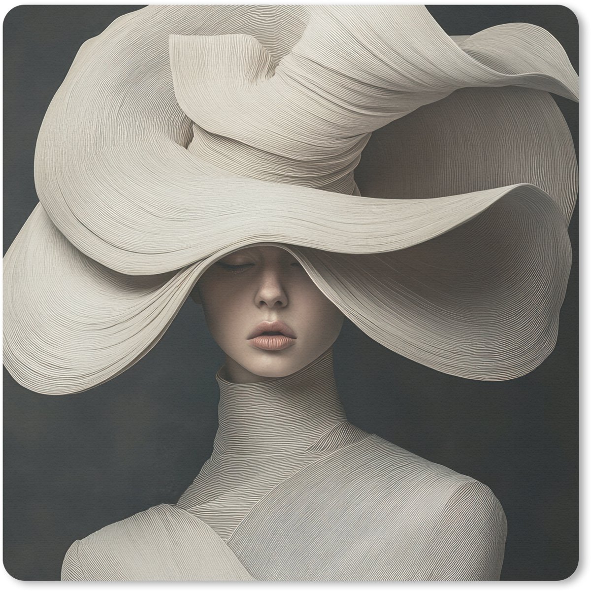 Muismat 20x20 cm - Mousepad Modern - Vrouw - Hoed - Muismatten