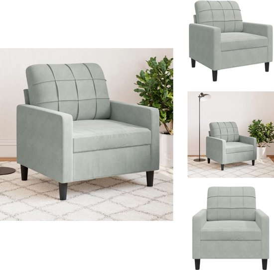 Fauteuil vidaXL - Fauteuils - Canapé - Chaise d'assise - Fauteuil 60 cm velours gris clair