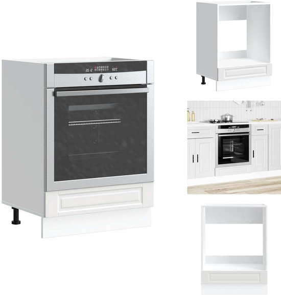 Meuble de four vidaXL - Meubles de four - Unité de four - Meuble de four de cuisine - Meuble de four Porto Bois traité Blanc