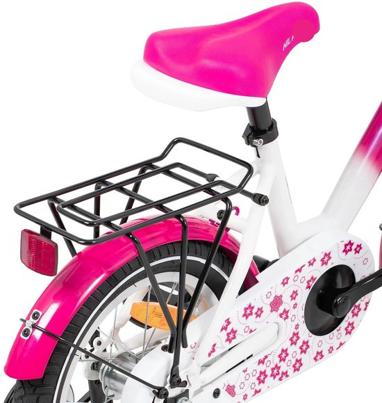 EIRONA Kinderfiets Poppenstoel Met Stickers – DIY Decoratie, Past Op Zadelpen 25,4 Mm – Roze, Paars, Zwart Of Wit – Voor Meisjes