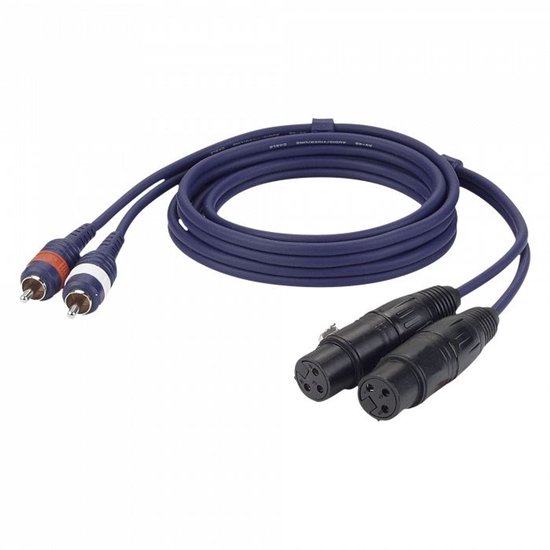 Câble DAP Audio XLR vers RCA 1,5 m - Câble de transition 2x XLR Femelle vers 2x RCA (Tulipe) - 1,5 m