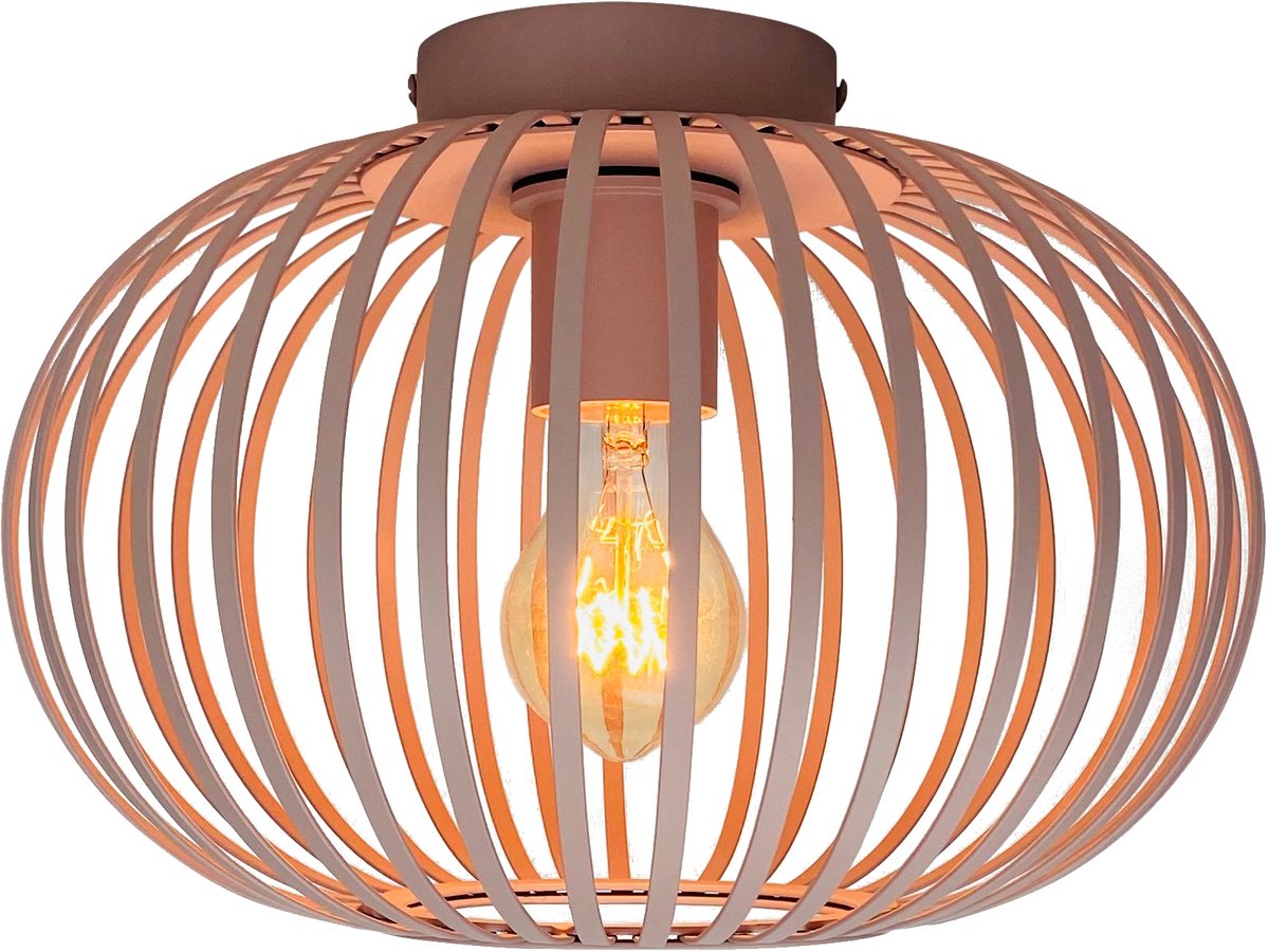 Olucia - LIEVE - Plafondlamp - Roze - Vorm: Rond