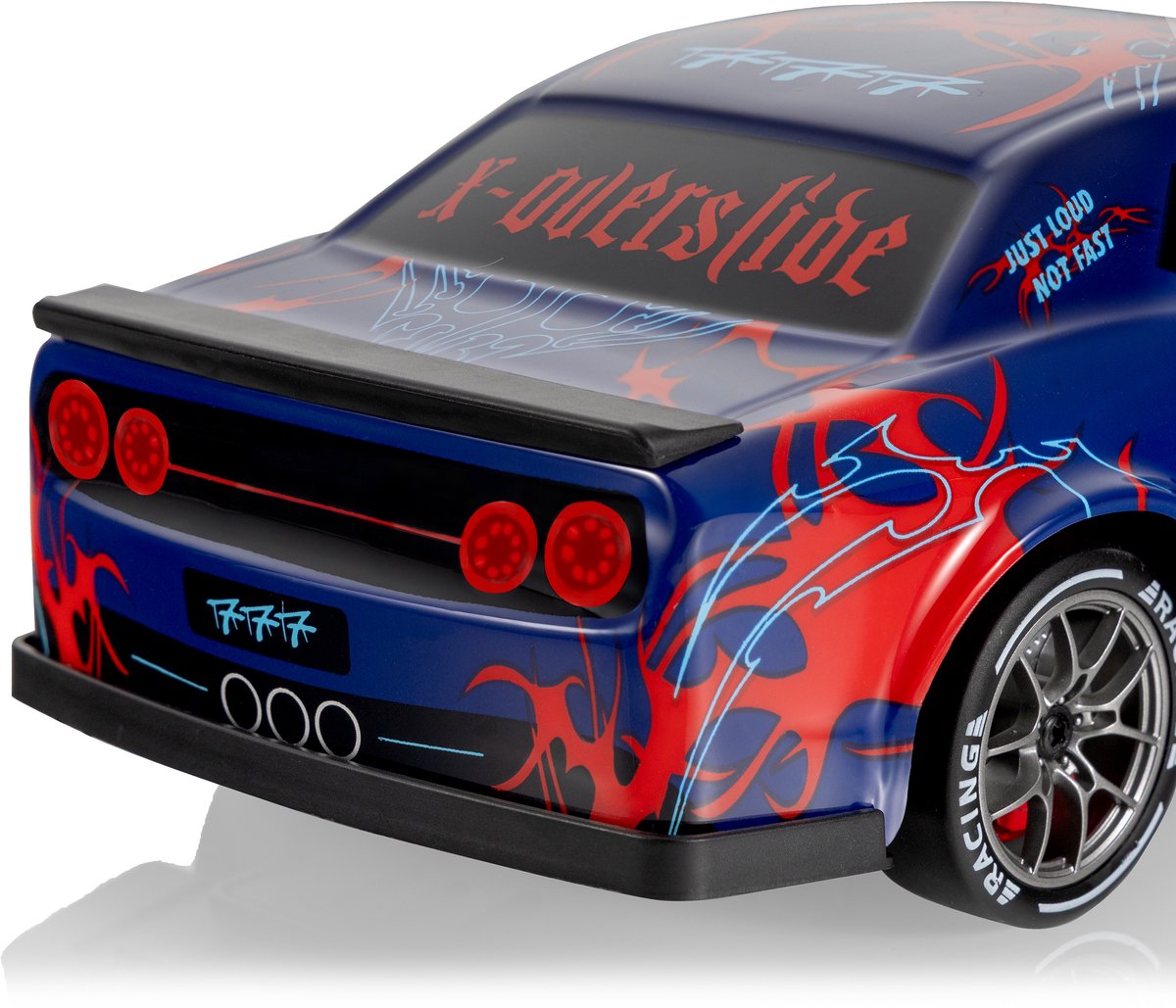 Overmax X-Overslide – Bestuurbare Auto 2in1: DRIFT & Race – 20 km/h – 2 Snelheidsstanden – 2 Batterijen – 40min Speeltijd – 2 Carrosserieën – 2 Wielensets – LED Onderverlichting – Obstakelset – Gecodeerde Besturing – RC Auto — afbeelding 10