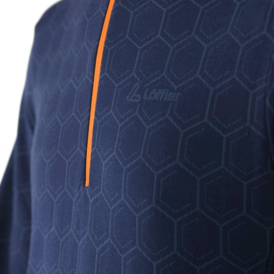 Chemise Loeffler pour homme manches longues M Midlayer Hywa Bruce Transtex® - Blauw foncé