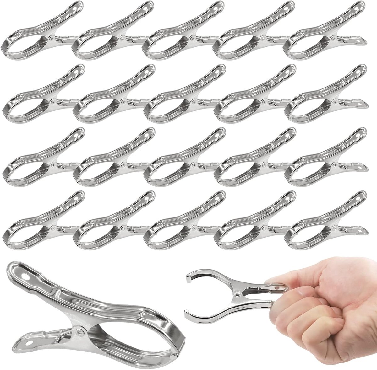 40 stuks - RVS clip - Badhanddoekklem - Handdoekklem - wasknijper - strandhanddoek clip -