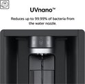 Close-up van de UVnano waterdispenser van een LG koelkast, die tot 99,99% van de bacteriën vermindert.