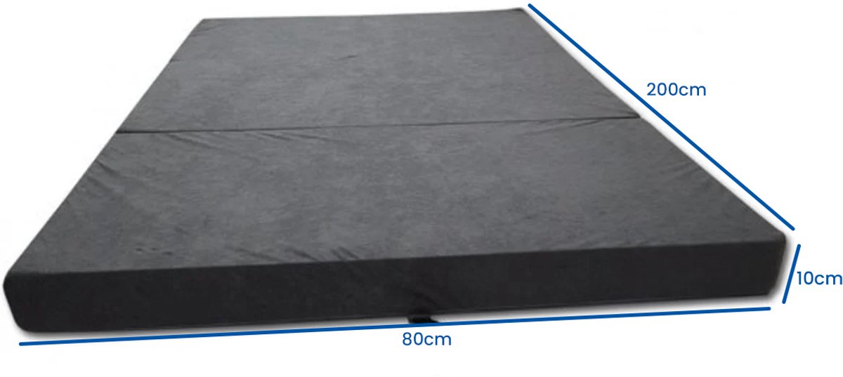Viking Choice Opvouwbaar Logeermatras - Camping Matras 80x200 cm - Grijs - Polyether Vulling - Huisstofmijtwerend