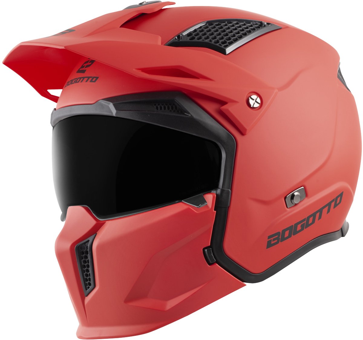 Bogotto Radic 22.06 Mat Rood Motorhelm - Maat XXL - Helm
