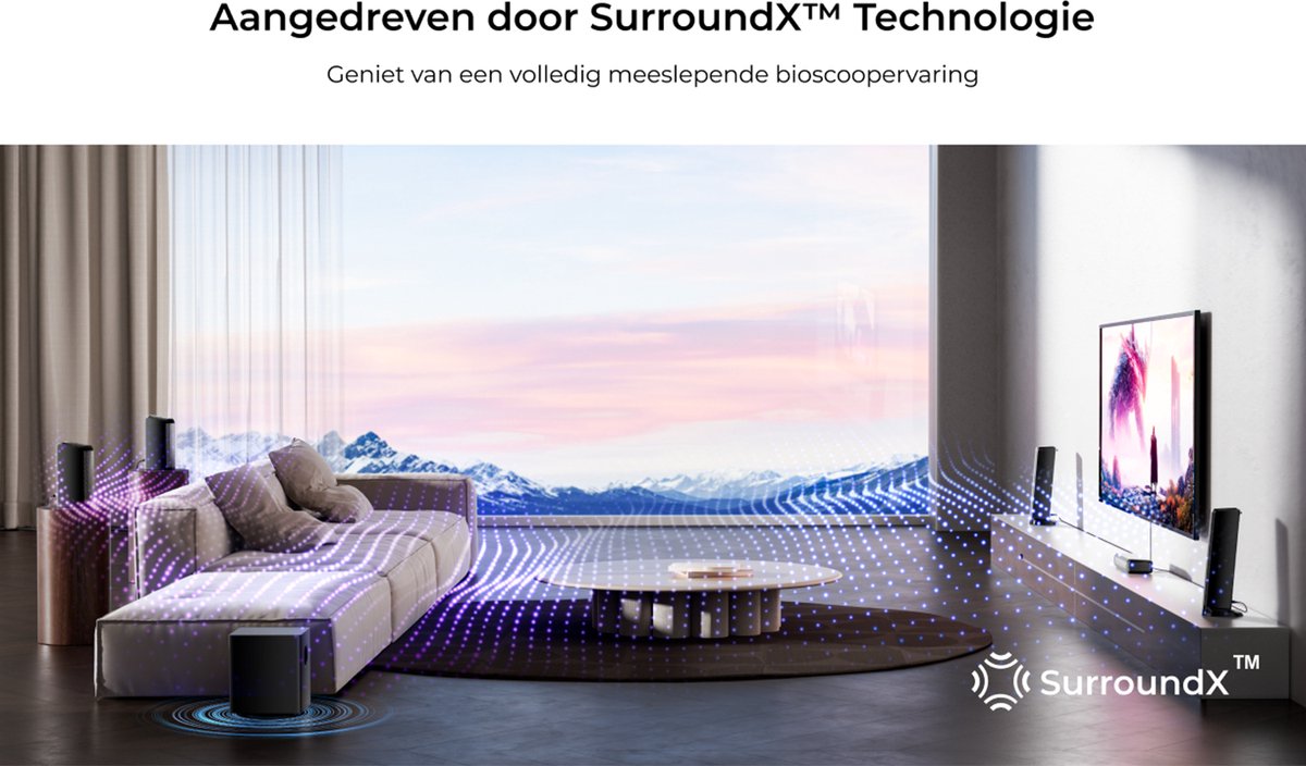Afbeelding 3 van ULTIMEA 7.1 Soundbar met draadloze subwoofer en achterluidsprekers - RGB-verlichting - Zwart
