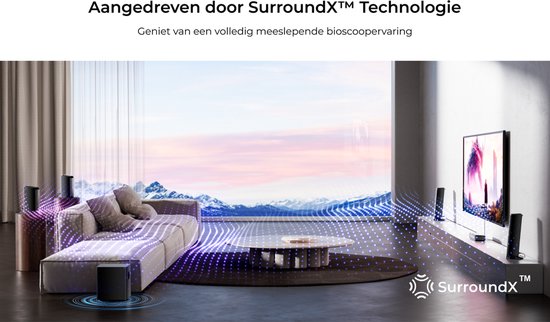 ULTIMEA 7.1 Soundbar met draadloze subwoofer en achterluidsprekers - RGB-verlichting - Zwart van Ultimea — afbeelding 3