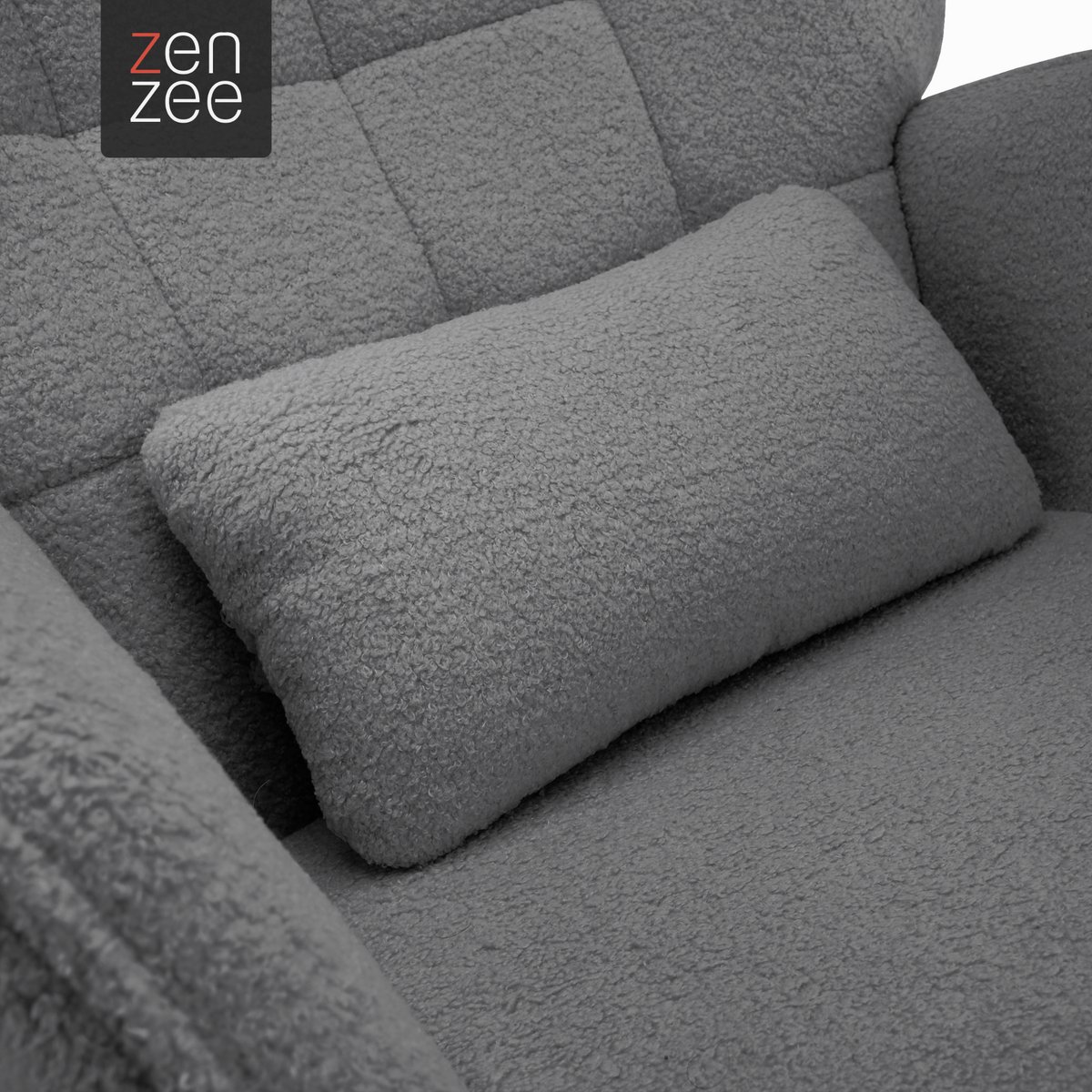 Schommelstoel - Stoelen - Meubels - Fauteuil - Grijs - 92 cm x 71 cm x 101 cm — afbeelding 5