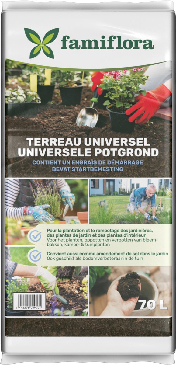 Famiflora potgrond universeel - 70l - Inhoud: 70L - Met startbemesting - Geschikt voor tuinplanten & kamerplanten