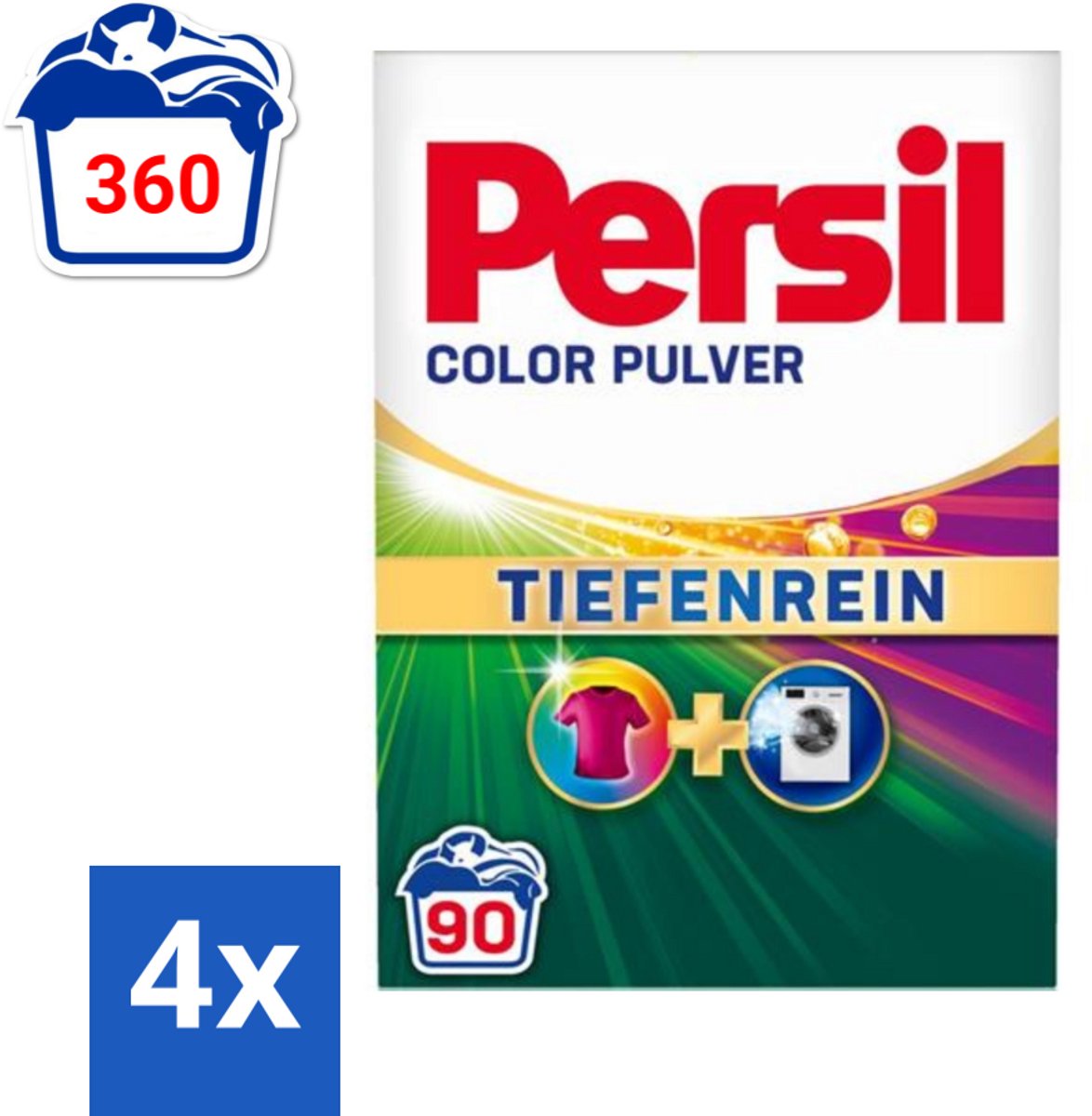 Persil Color - Waspoeder - Gekleurde Was - 90 Wasbeurten - Voordeelverpakking - 4 stuks