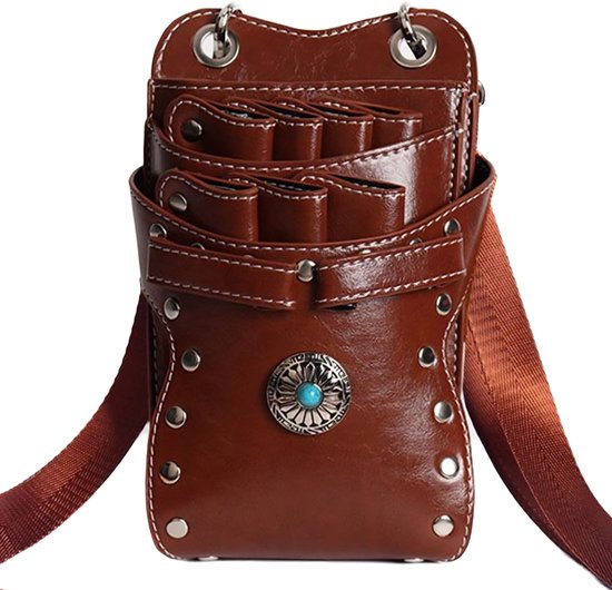 Somstyle Kapperstas - 13 x 21.5 CM - Kappers Heuptas - PU Leer - Scharen Holster - Bruin
