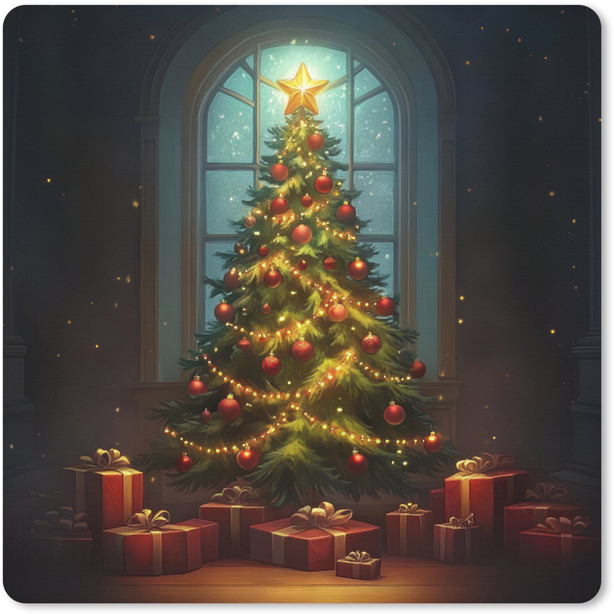 Muismat XXL 40x40 cm - Bureau onderlegger - Bureau mat Kerstboom - Cadeau - Kerst - Winter - Bureaumat - Gaming mousepad xl - Bureaulegger groot - Computer deskmat