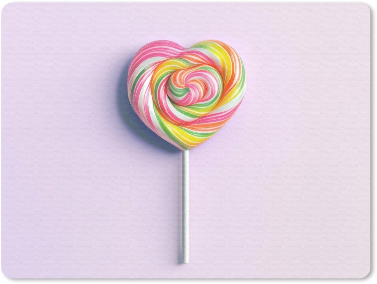 Muismat 23x19 cm - Mousepad Hart - Lolly - Snoep - Muismatten