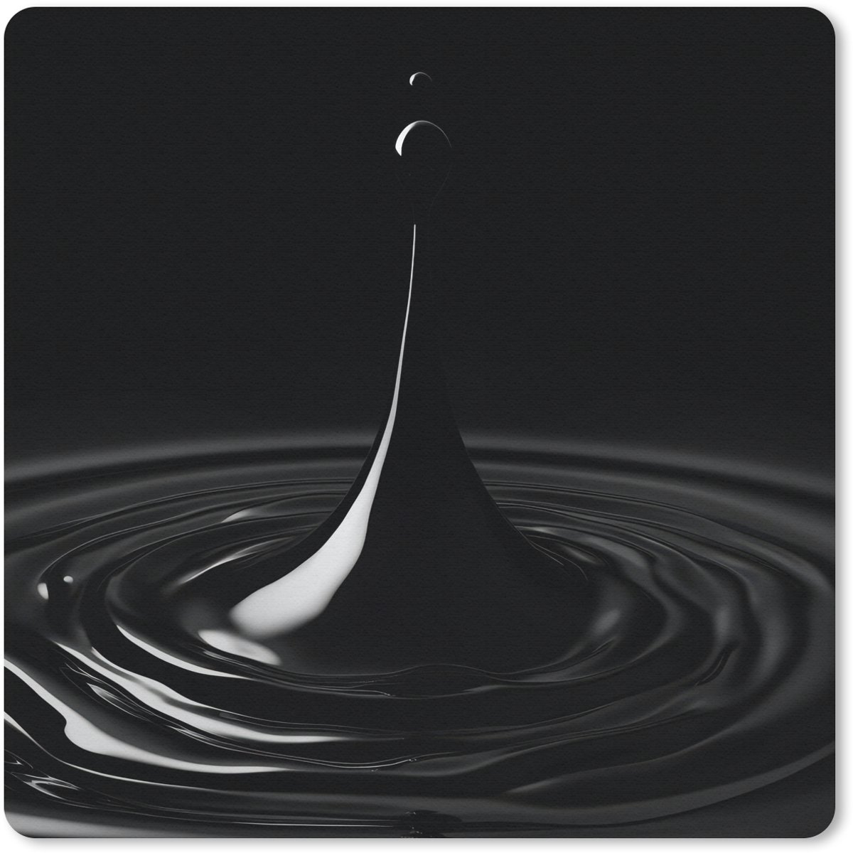 Muismat 20x20 cm - Mousepad Zwart - Water - Druppel - Muismatten