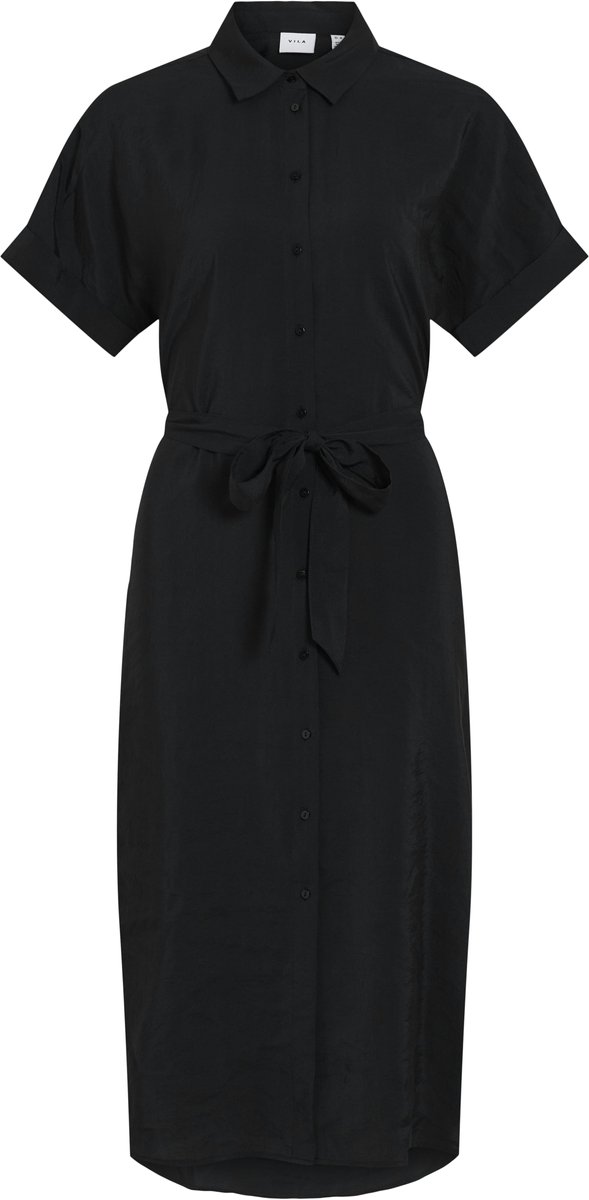Vila VIHULA S/S MIDI SHIRT DRESS - NOOS - Dames - Mini jurken black beauty
