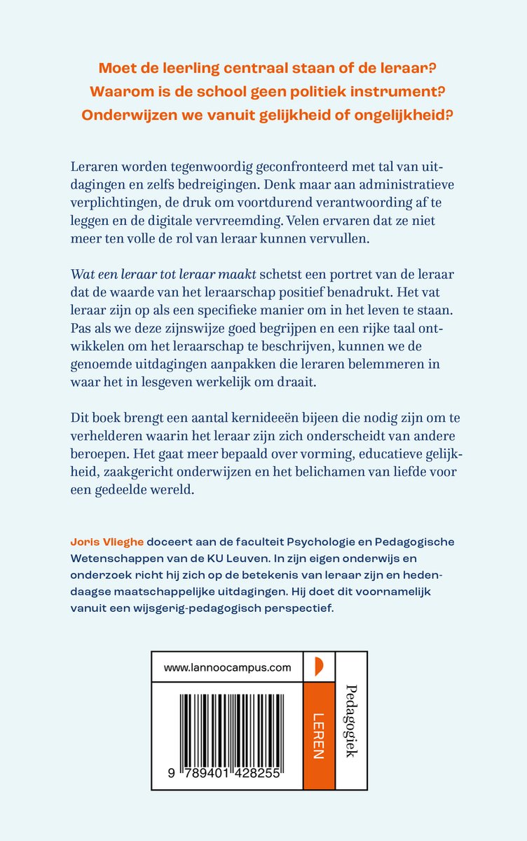 Wat een leraar tot leraar maakt - back cover
