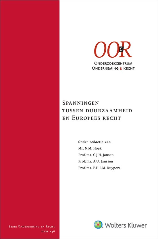 Spanningen tussen duurzaamheid en Europees recht - cover