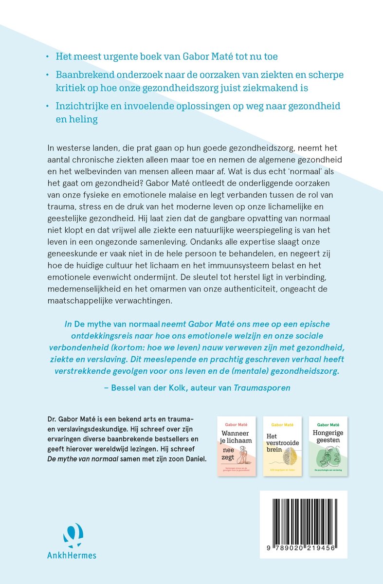 De mythe van normaal - back cover