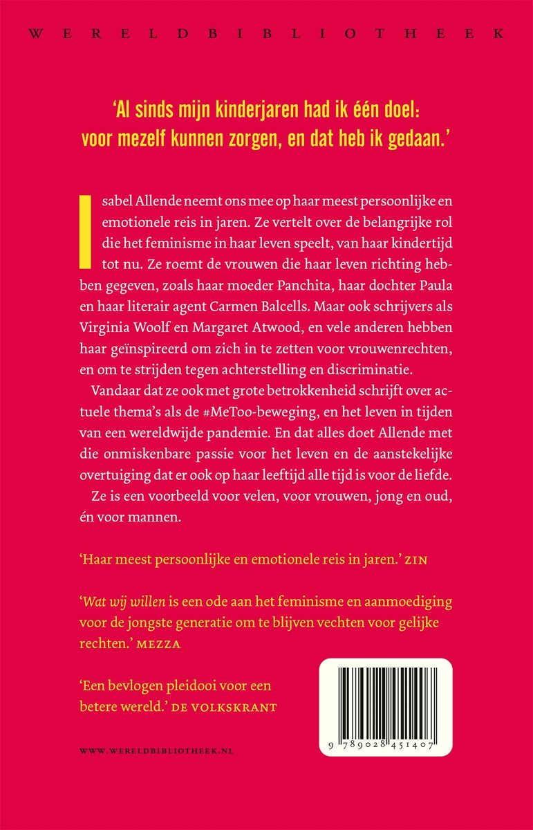 Wat wij willen - back cover