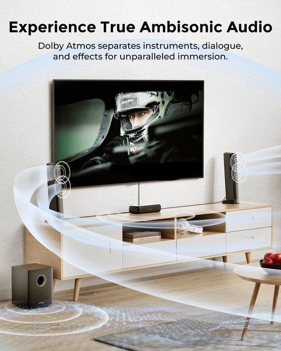 Soundbar - 5.1 - Soundbar met Subwoofer - Soundbar voor TV - Bluetooth - App Control - met RGB Verlichting - 320W Geluidssysteem - Zwart van Belkin — afbeelding 5