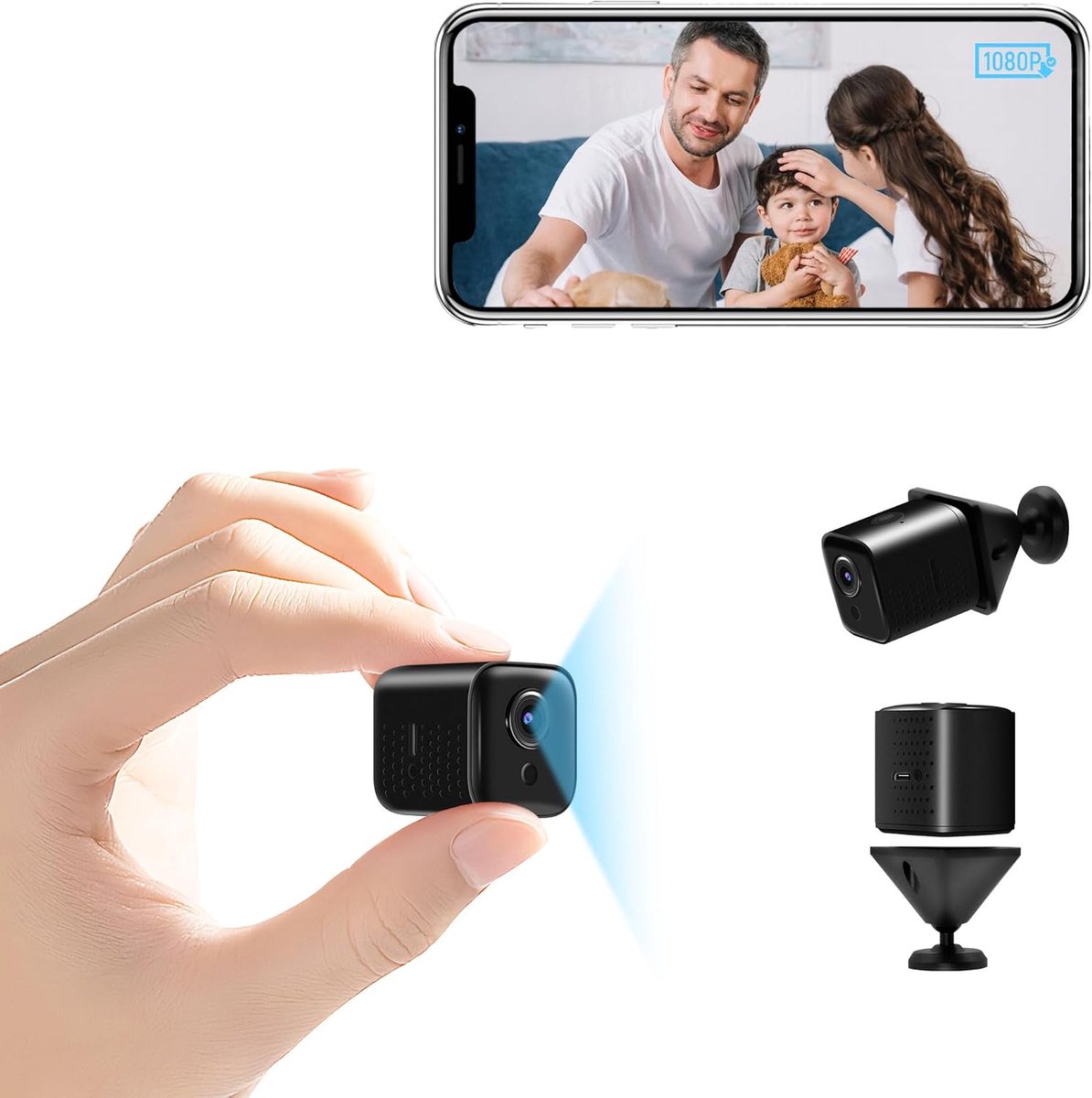 Verborgen Mini Camera - 1080P HD WiFi Bewakingscamera met Nachtzicht en Bewegingsdetectie