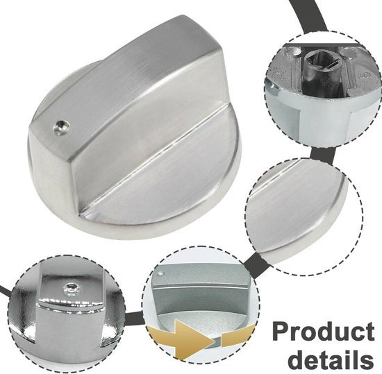 Kookplaatknoppen 6 mm - Set van 6 reserveaccessoires voor gasfornuis en oven — afbeelding 3