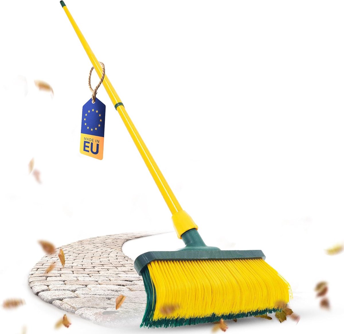 Klauwbezemset 30 cm hout met telescopische steel gebogen borstels tuinbezem straatbezem veegbezem bladbezem (1, 30 cm bezem met steel)