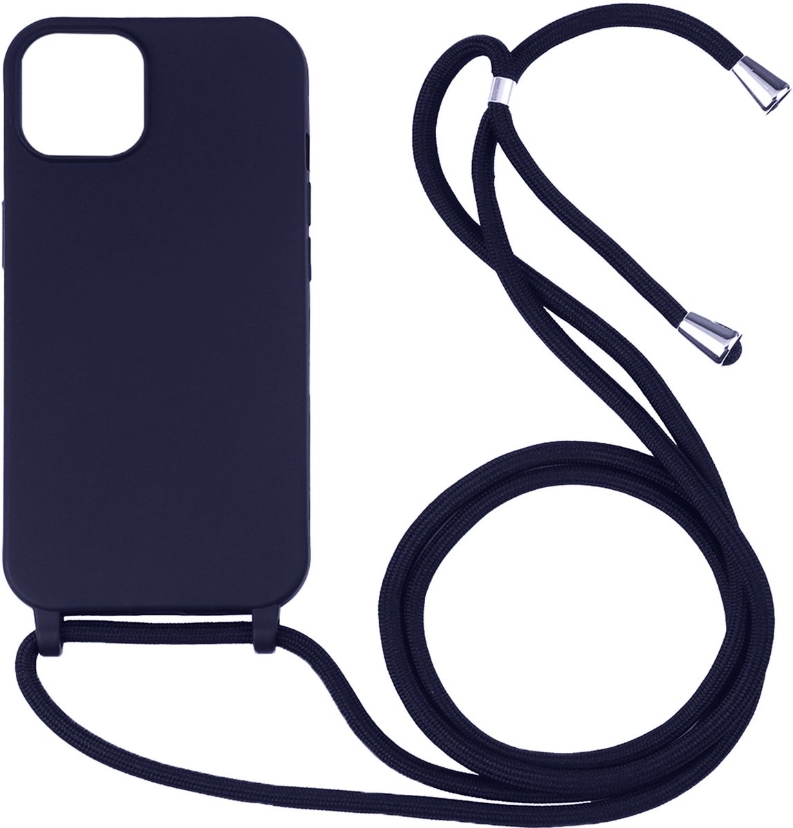 Hoesje geschikt voor iPhone 16e - Backcover - Koord - Softcase - Flexibel - TPU - Paars