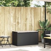 vidaXL Banc de rangement d'extérieur avec kussen 100 cm Résine tressée Noir - Banc de rangement d'extérieur - Bancs de rangement d'extérieur - Banc de rangement de jardin - Chaise de rangement de jardin