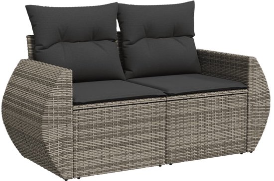 vidaXL-11-delige-Loungeset-met-kussens-poly-rattan-grijs