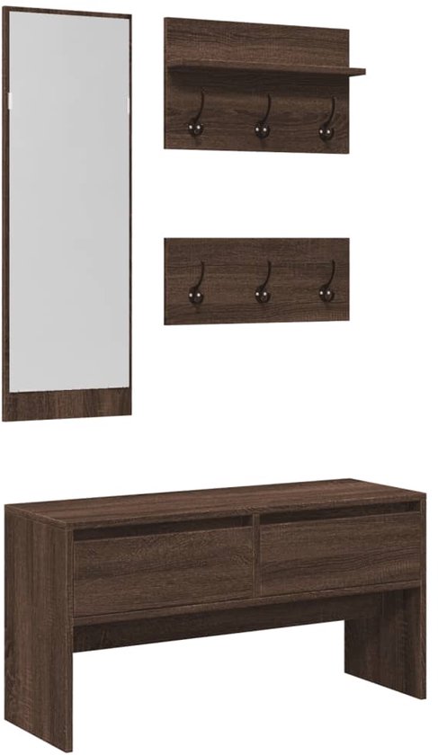 vidaXL 4-delige Garderobe set bewerkt hout betongrijs, gangkast, garderoberek, garderobekast hal, halkast, gangmeubel, hal kast, gang kast vidaXL 4-delige Garderobe set bewerkt hout betongrijs, gangkast, garderoberek, garderobekast hal, halkast, gangmeubel, hal kast, gang kast