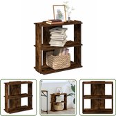 vidaXL Houten Boekenkast - Boekenkast - Boekenkast 3-laags 60x30x60 cm bewerkt hout gerookt eikenkleur - Boekenplank - Opslagruimte - Woonaccessoires