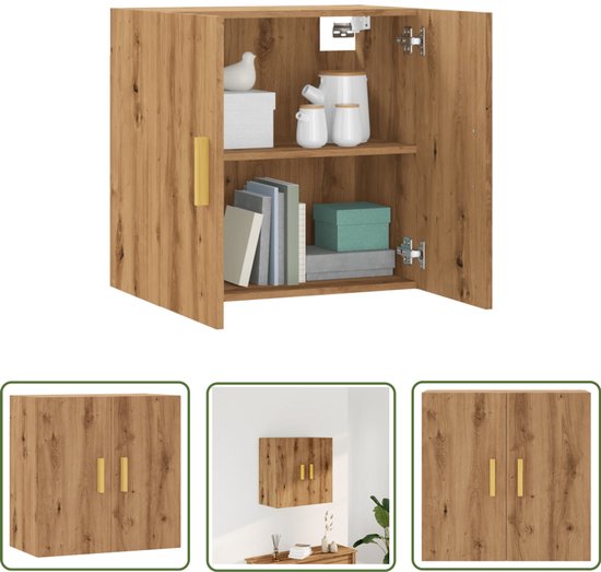 Wandkast 60x31x70 cm bewerkt hout sonoma eikenkleurig