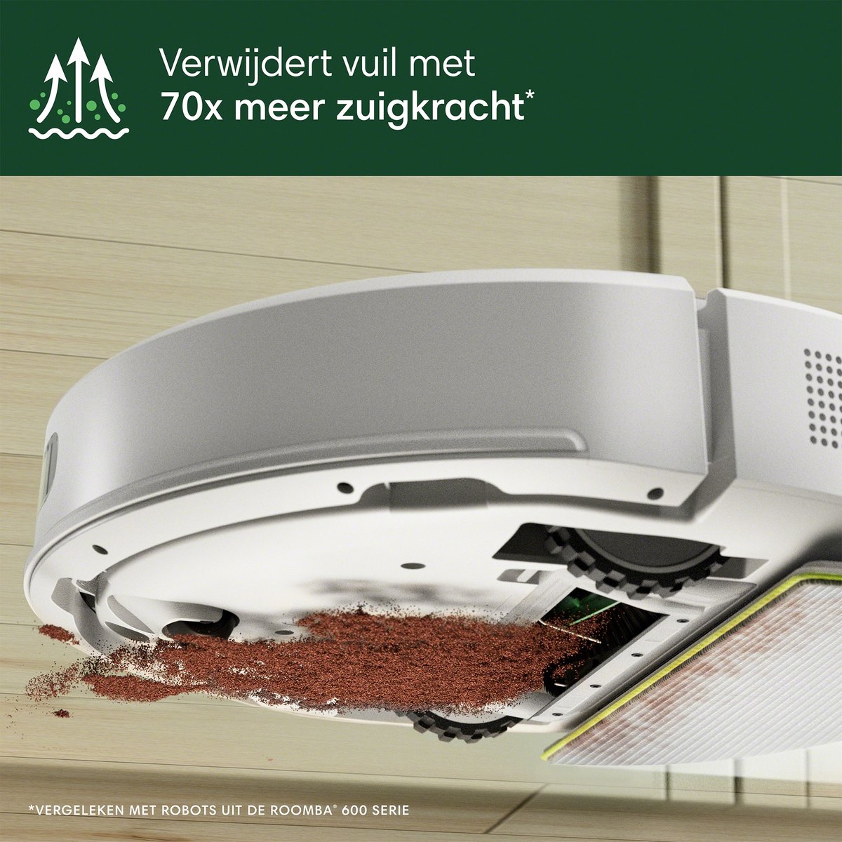 Afbeelding 2 van iRobot Roomba® 105 Combo - Robotstofzuiger met Dweilfunctie - Wit (Y3112)