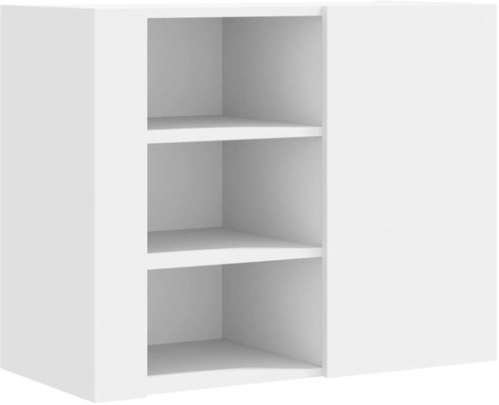 Wandkast 60x31x70 cm bewerkt hout zwart | -nl