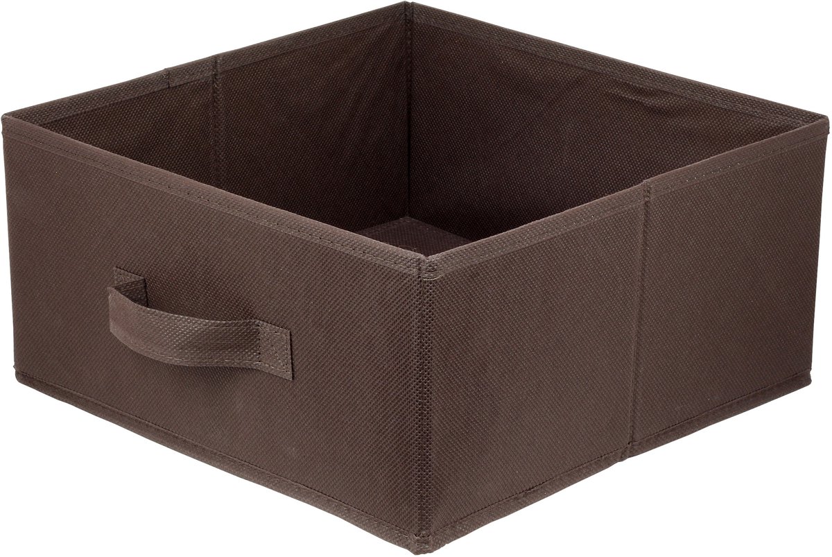 LAVITA Opbergmand textiel 31x31x15 Donkerbruin 1 stuks - Opvouwbare stoffen opbergbox en organizer voor in kasten